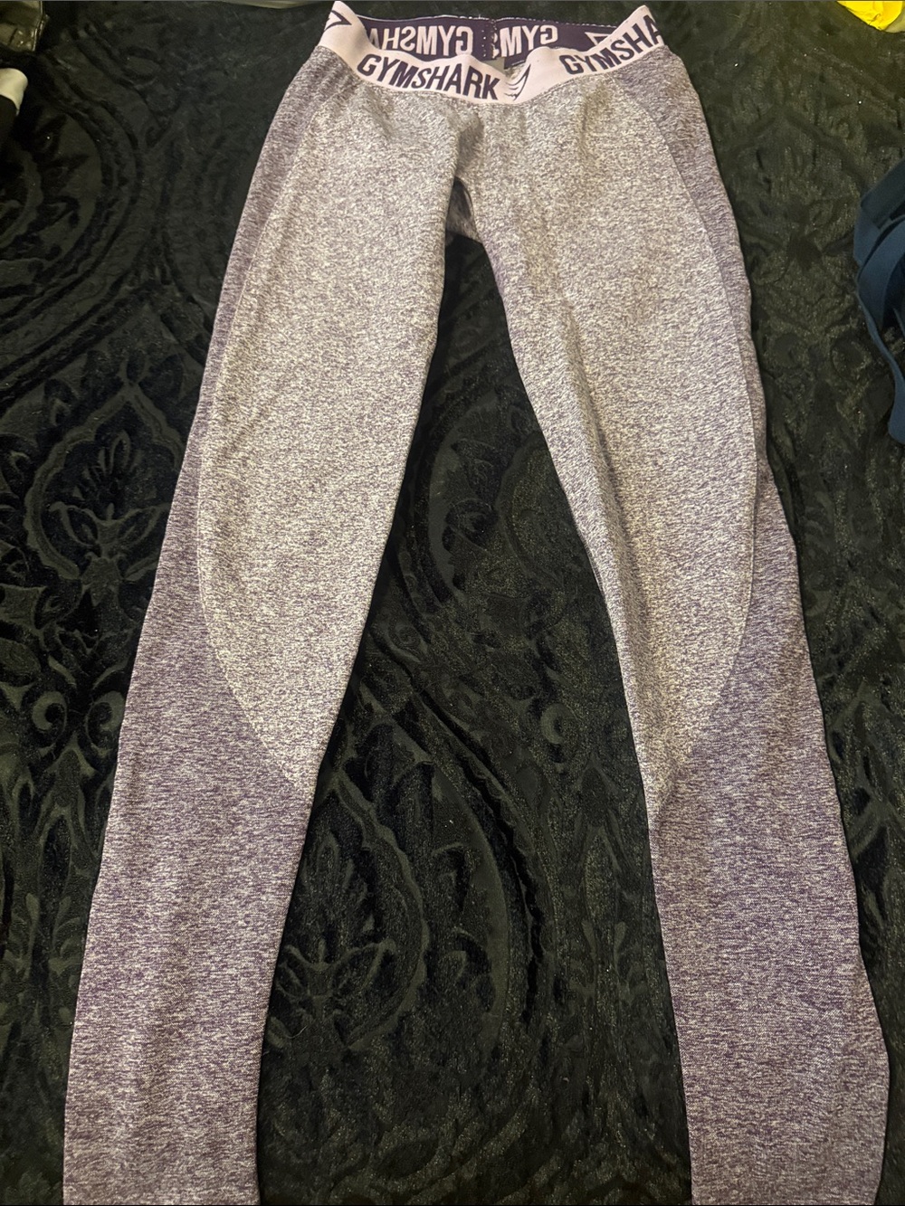 Gymshark Two-Tone Seamless Leggings in Heather Gray and Lavender